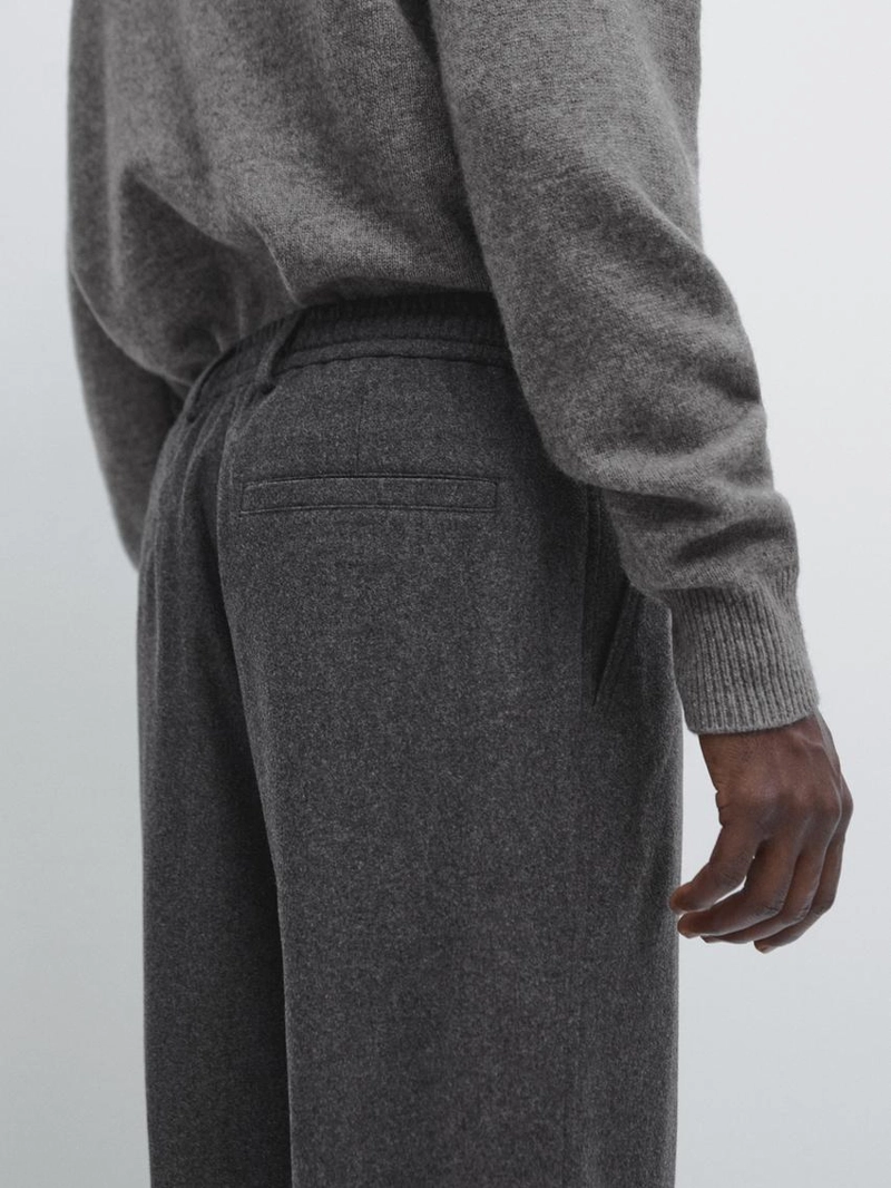 Брюки из шерстяной смеси фланели
