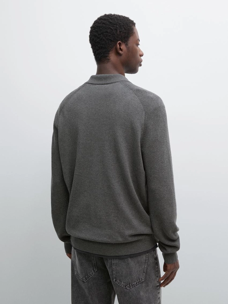 Поло-свитер из хлопково-шерстяной смеси