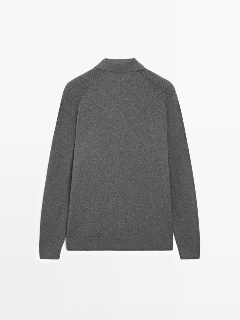 Поло-свитер из хлопково-шерстяной смеси