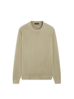 Свитер из хлопка и шерсти с круглым вырезом- Заказать в России