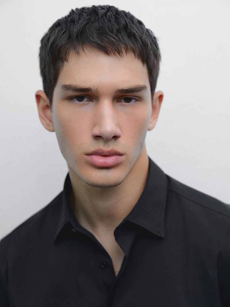 Рубашка слим фит из ткани с эластаном