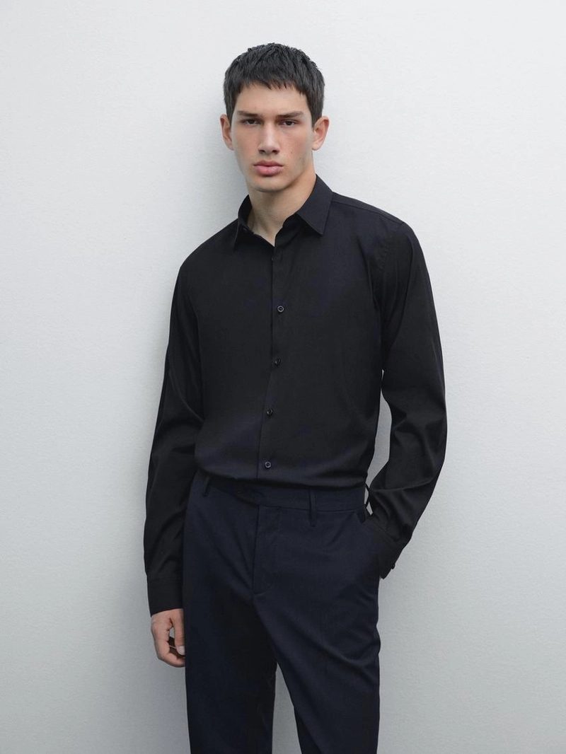 Рубашка слим фит со стрейчем