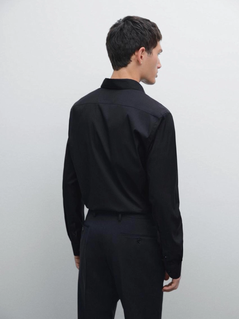 Рубашка слим фит со стрейчем