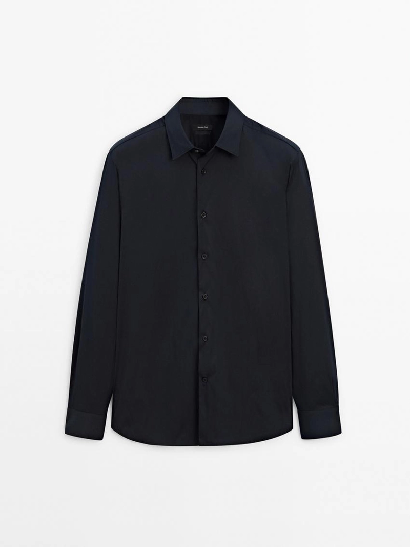 Рубашка слим фит со стрейчем