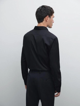 Рубашка слим фит со стрейчем- Заказать в России