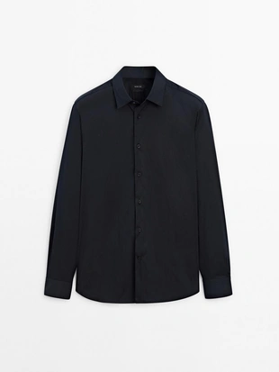 Рубашка слим фит со стрейчем- Заказать в России