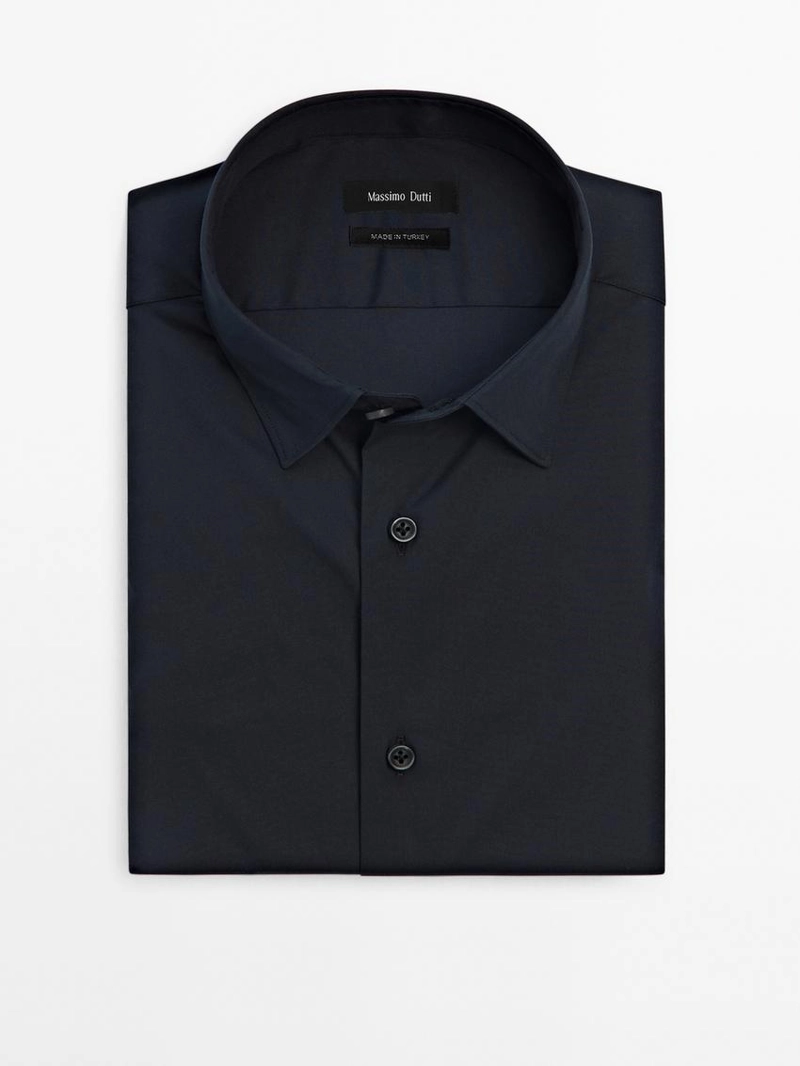 Рубашка слим фит со стрейчем