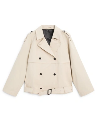 Короткий тренч с деталями пояса- Заказать в России