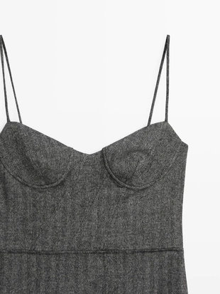 Платье-мини с бретелями- Заказать в России