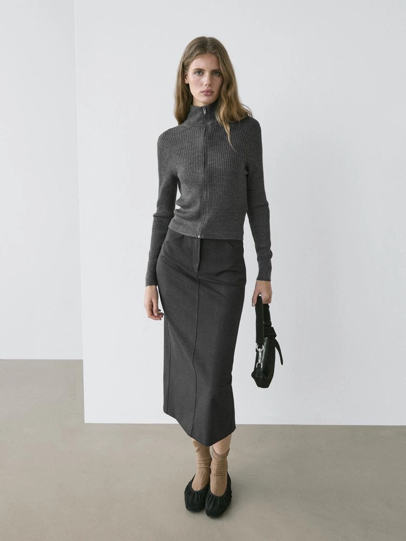 Кардиган из шерсти на молнии