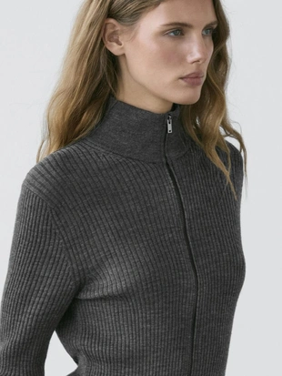 Кардиган из шерсти на молнии- Заказать в России