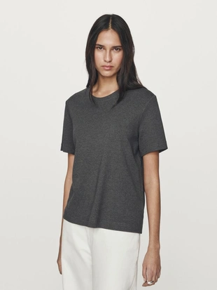 Футболка с круглым вырезом из 100% хлопкового интерлока- Заказать в России