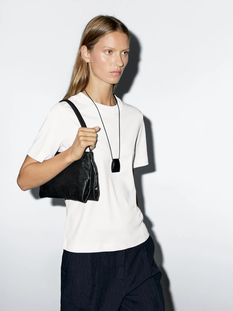 Футболка с круглым вырезом из 100% хлопкового интерлока