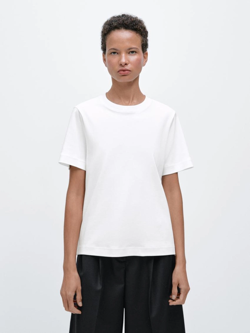 Футболка с круглым вырезом из 100% хлопкового интерлока