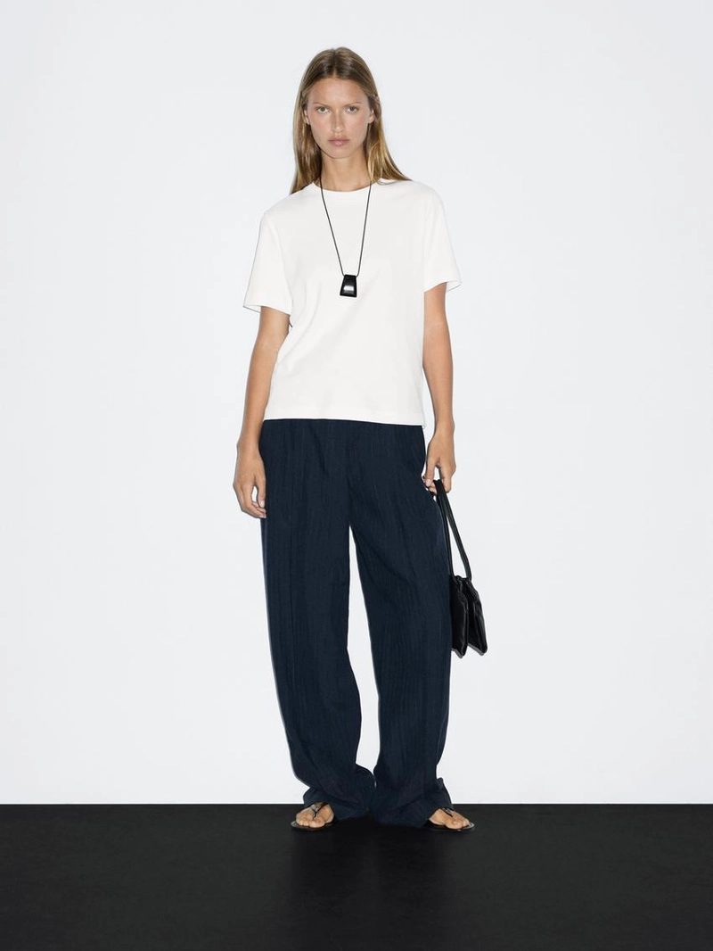 Футболка с круглым вырезом из 100% хлопкового интерлока