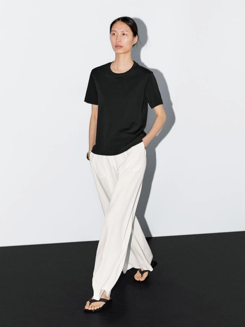 Футболка с круглым вырезом из 100% хлопкового интерлока