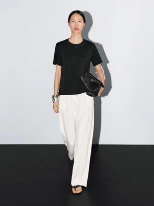 Футболка с круглым вырезом из 100% хлопкового интерлока- Заказать в России