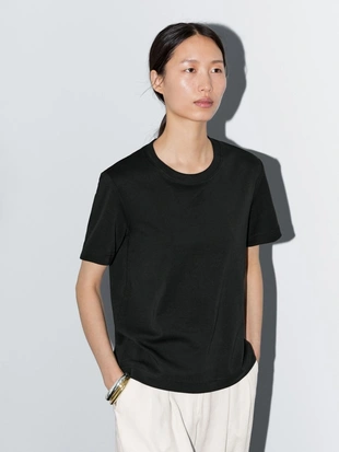 Футболка с круглым вырезом из 100% хлопкового интерлока- Заказать в России