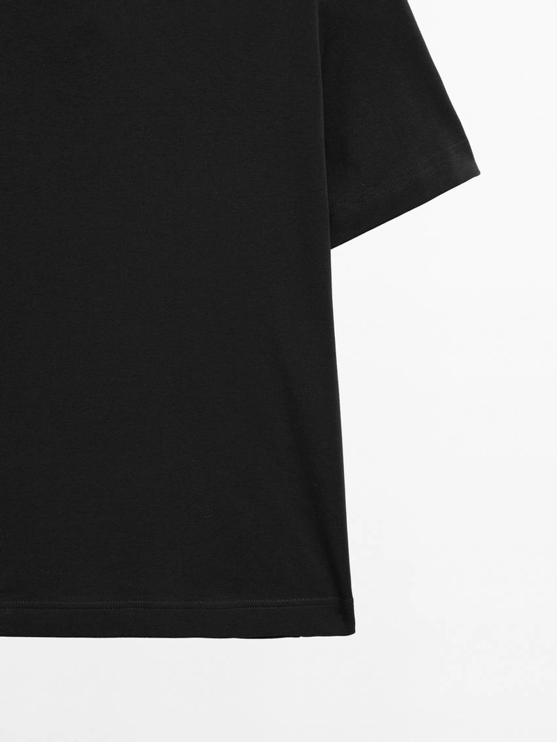 Футболка с круглым вырезом из 100% хлопкового интерлока