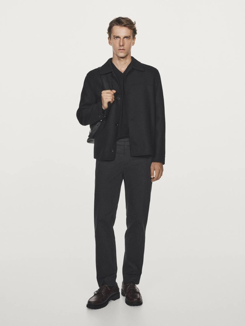 Брюки из хлопкового смесового твила