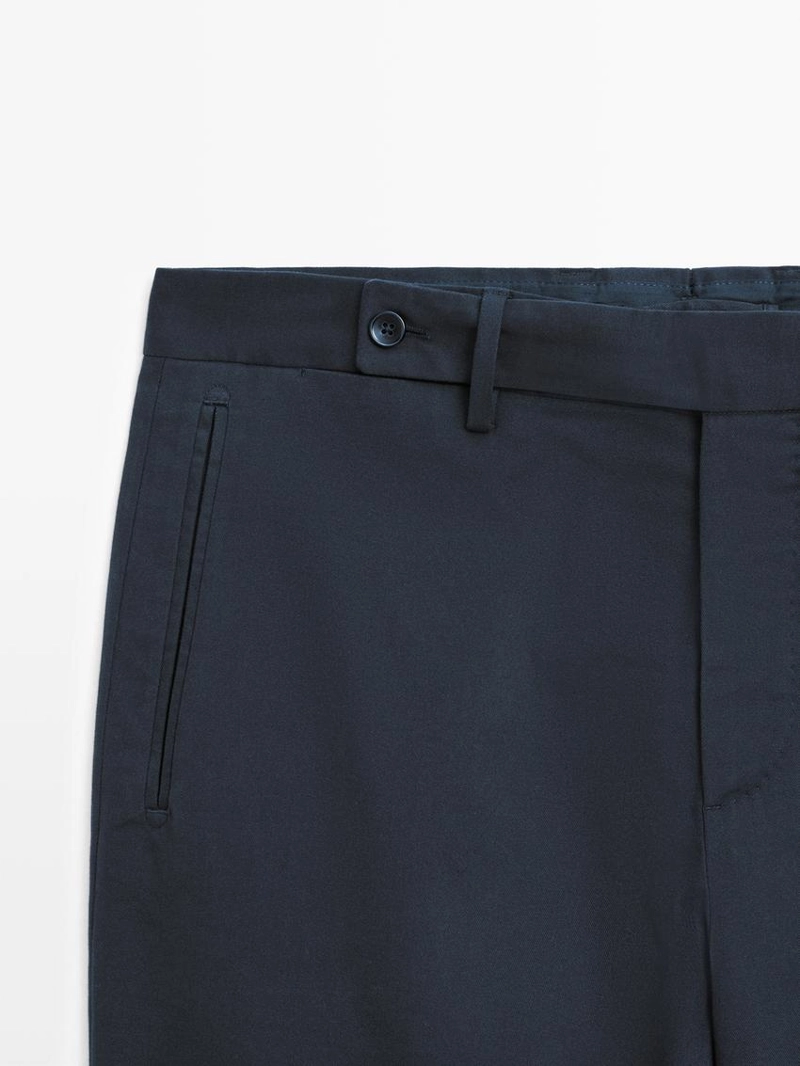 Брюки из хлопкового смесового твила