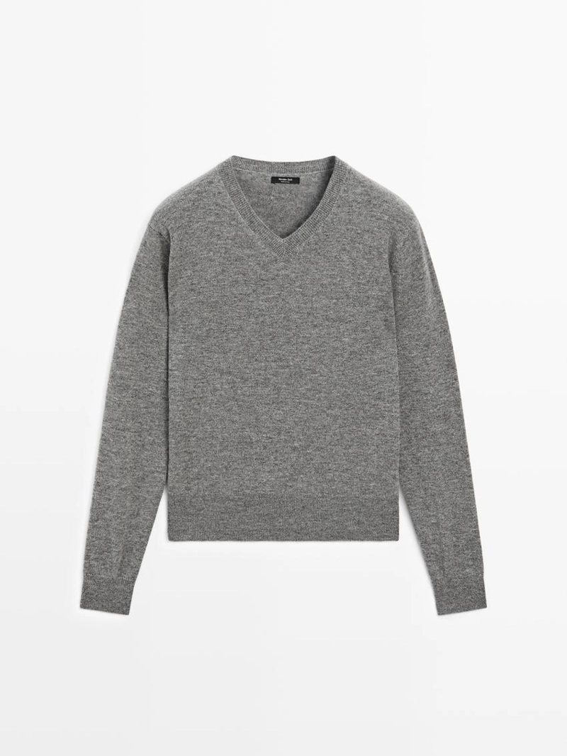 Свитер с v-образным вырезом из шерстяной смеси
