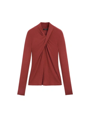 Топ из ленсели и шерсти с перекрестным декольте- Заказать в России