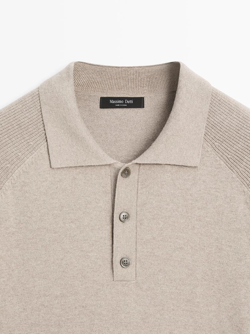 Поло-свитер из хлопкового микса