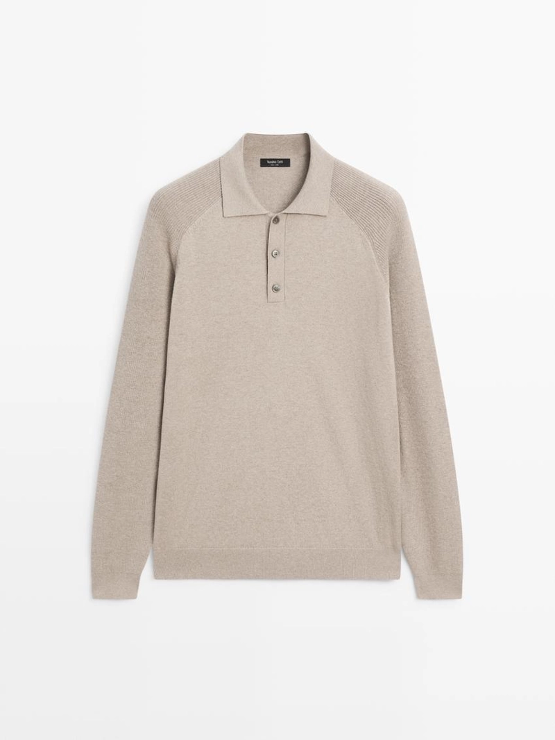 Поло-свитер из хлопкового микса