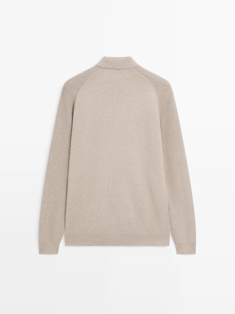 Поло-свитер из хлопкового микса