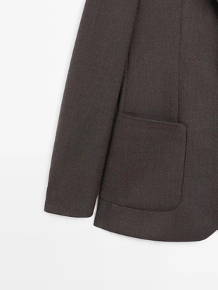 Пиджак из 100% шерсти для костюма- Заказать в России