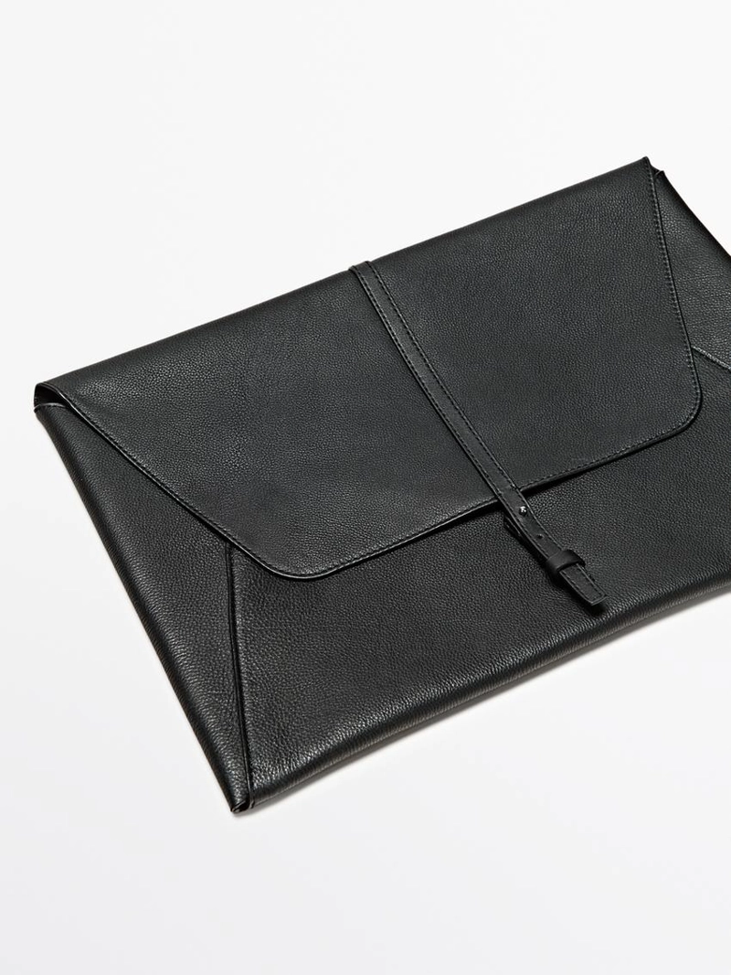 Чехол для ноутбука из кожи коровы с отделкой нубук