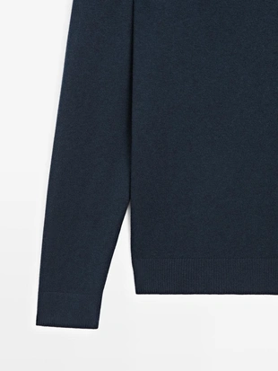 Свитер из хлопка и шерсти с круглым вырезом- Заказать в России