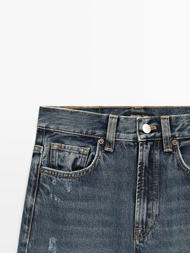 Джинсы с высокой посадкой и широкими штанинами