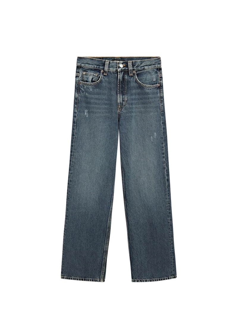 Джинсы с высокой посадкой и широкими штанинами