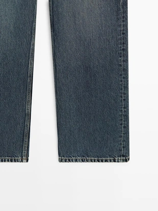 Джинсы с высокой посадкой и широкими штанинами- Заказать в России