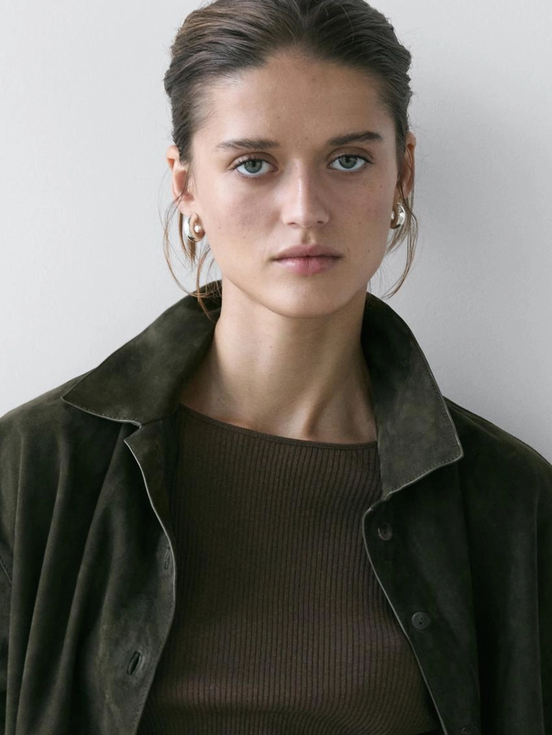 Майка с длинным рукавом с ребристыми деталями