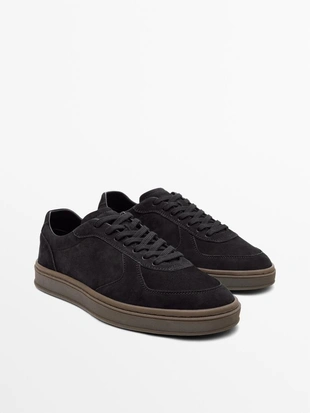 Кроссовки из нубука с контрастной подошвой- Заказать в России