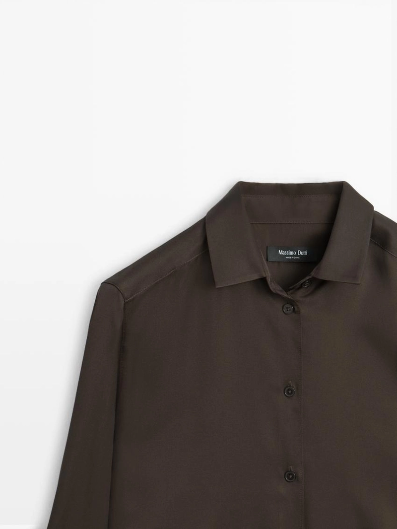 Рубашка из шелка сатина flowing