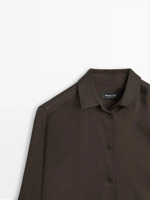 Рубашка из шелка сатина FLOWING- Заказать в России