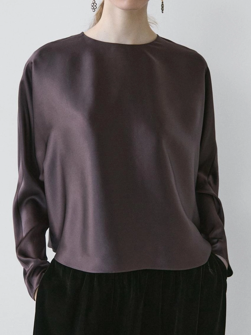 Блузка с короткими рукавами и летучая мышь - studio из 100% шелка