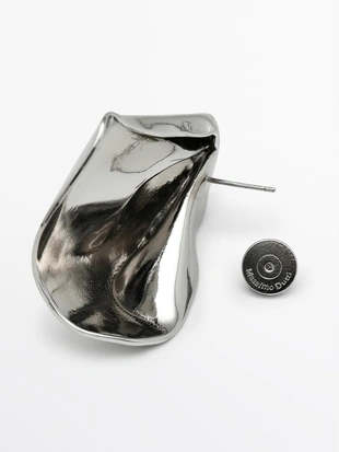 Средние серьги с складками- Заказать в России