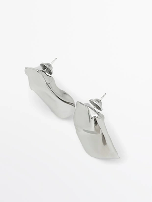 Средние серьги с складками- Заказать в России