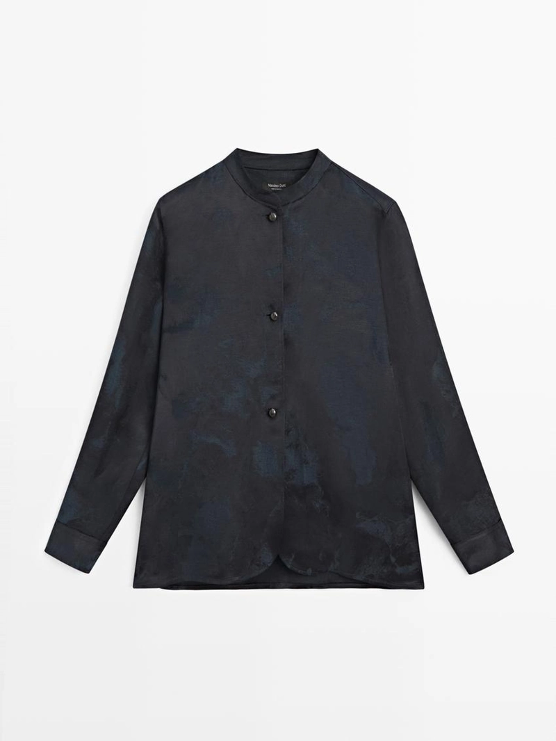 Рубашка с жаккардовым узором и свободным кроем