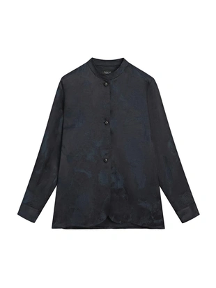 Рубашка с жаккардовым узором и свободным кроем- Заказать в России