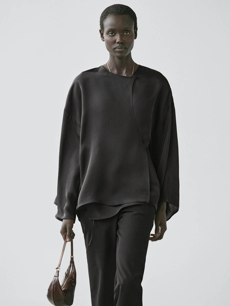 Рубашка с завязкой в стиле драпировки