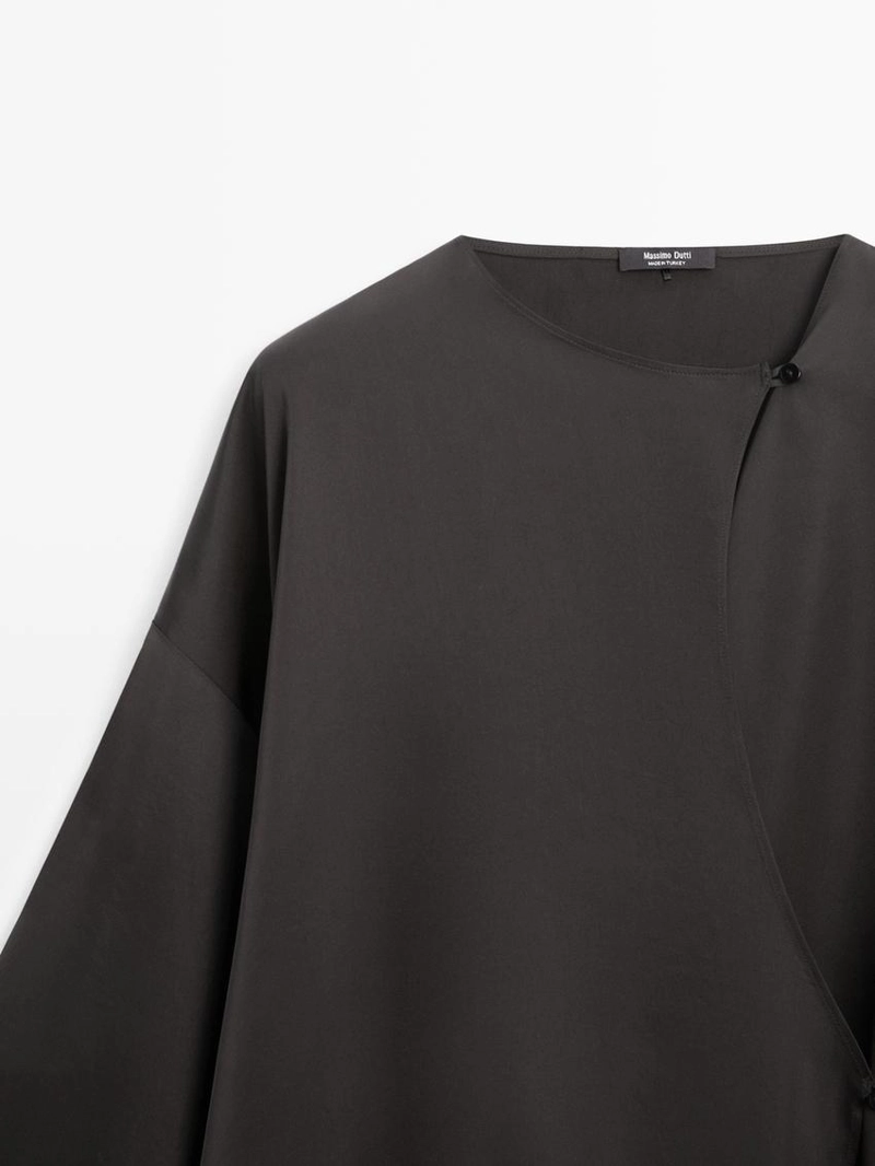 Рубашка с завязкой в стиле драпировки