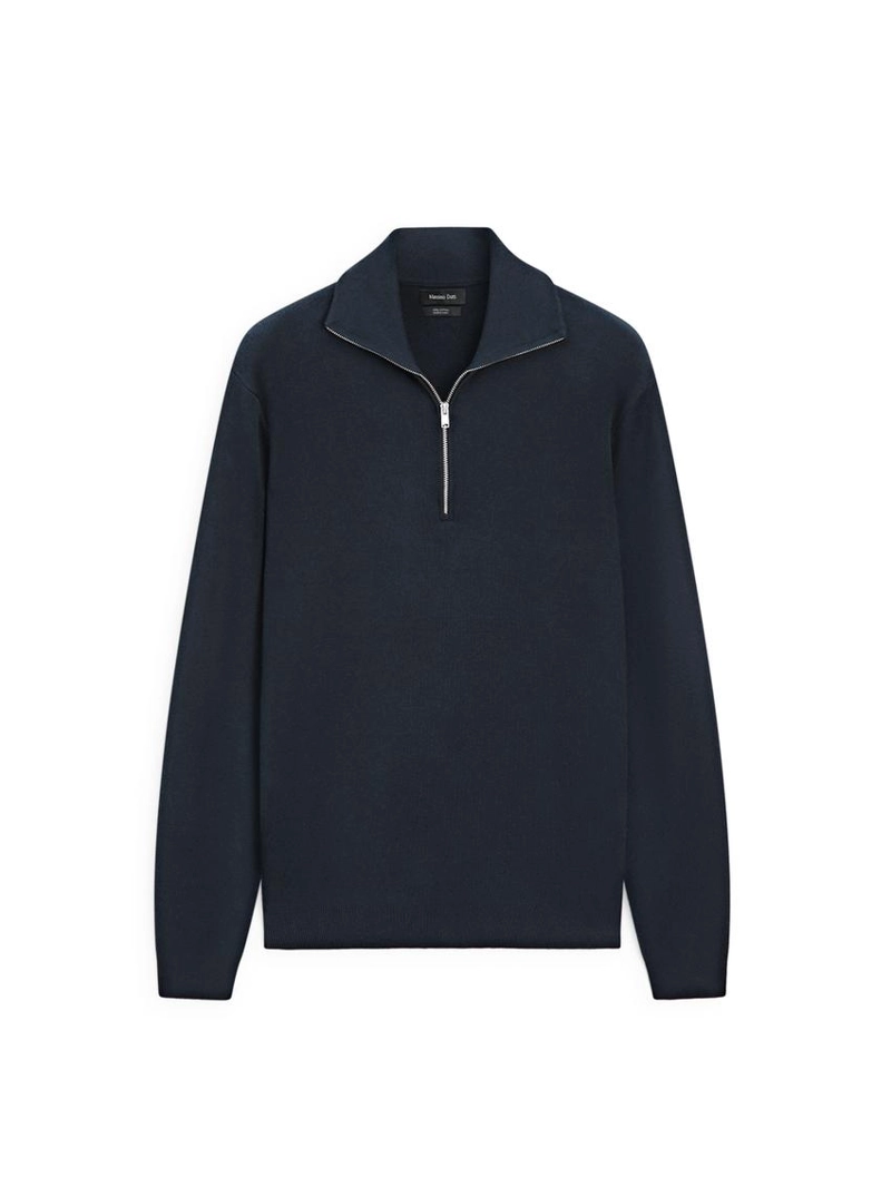 Свитер с четвертью застежки из 100% хлопка