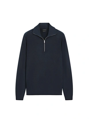 Свитер с четвертью застежки из 100% хлопка- Заказать в России