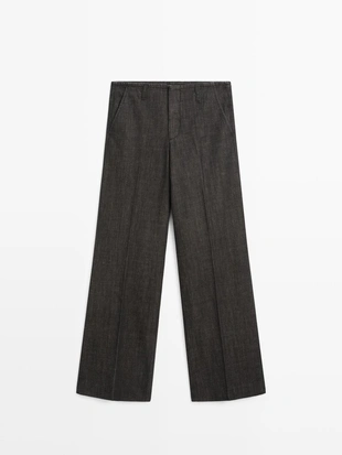 Джинсы со средней посадкой и широкими штанинами- Заказать в России